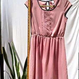 Lined Pink Xhilaration Dress with Gray Piping Detail